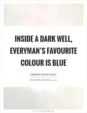 Inside a dark well, everyman’s favourite colour is blue Picture Quote #1