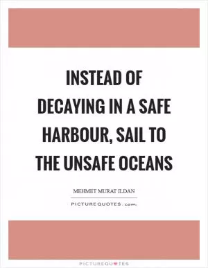 Instead of decaying in a safe harbour, sail to the unsafe oceans Picture Quote #1