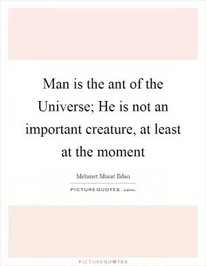 Man is the ant of the Universe; He is not an important creature, at least at the moment Picture Quote #1