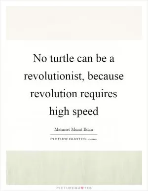 No turtle can be a revolutionist, because revolution requires high speed Picture Quote #1