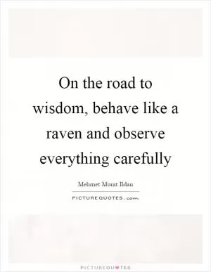 On the road to wisdom, behave like a raven and observe everything carefully Picture Quote #1