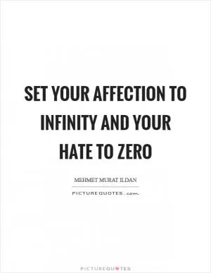 Set your affection to infinity and your hate to zero Picture Quote #1