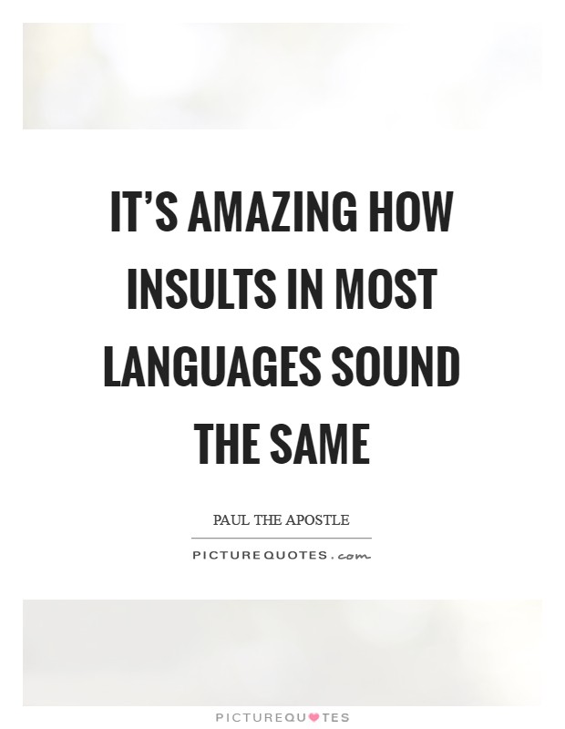 It's amazing how insults in most languages sound the same Picture Quote #1