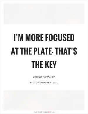 I’m more focused at the plate- that’s the key Picture Quote #1