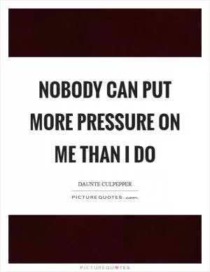 Nobody can put more pressure on me than I do Picture Quote #1