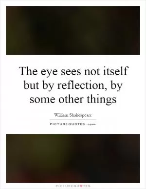 The eye sees not itself but by reflection, by some other things Picture Quote #1