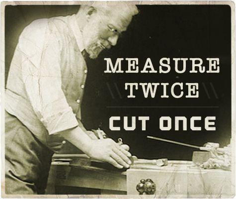 Measure twice, cut once Picture Quote #1