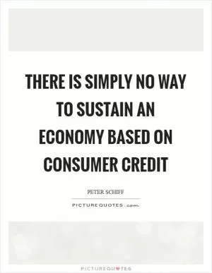 There is simply no way to sustain an economy based on consumer credit Picture Quote #1
