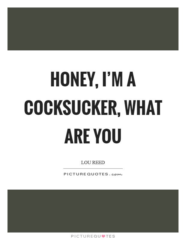 Honey, I'm a cocksucker, what are you Picture Quote #1