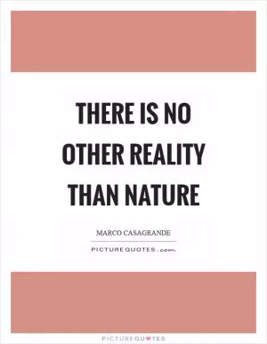 There is no other reality than nature Picture Quote #1
