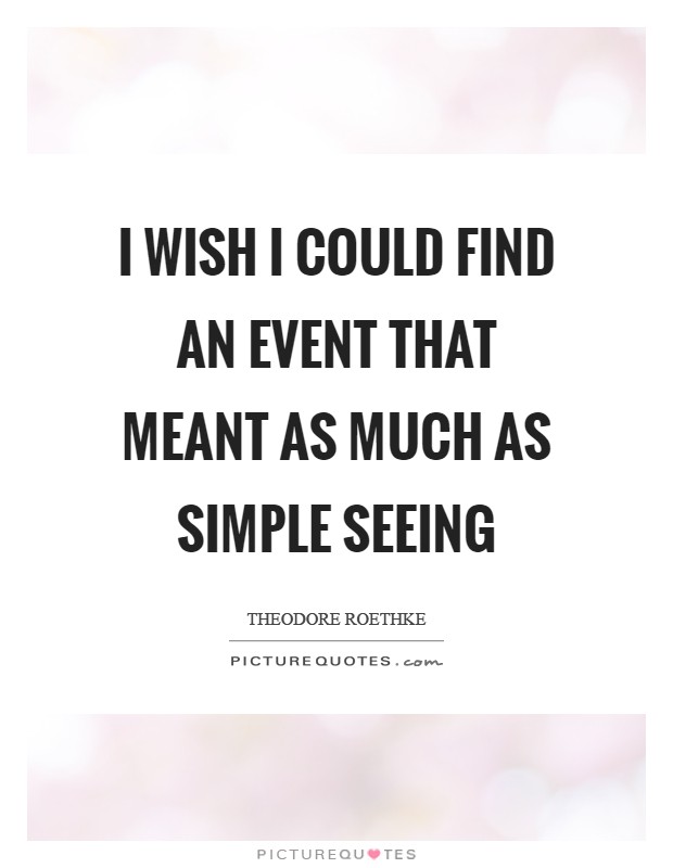 I wish I could find an event that meant as much as simple seeing Picture Quote #1