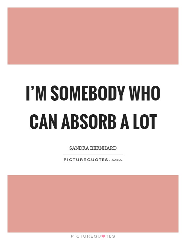 I'm somebody who can absorb a lot Picture Quote #1