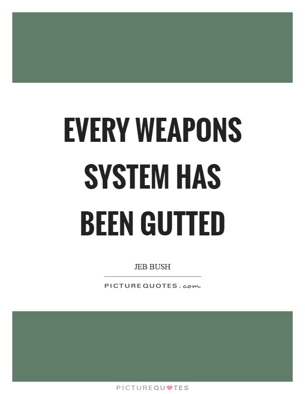 Every weapons system has been gutted Picture Quote #1