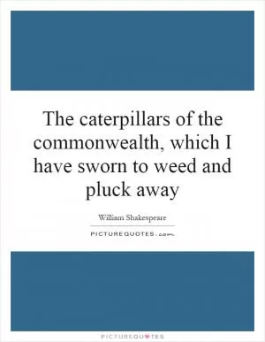 The caterpillars of the commonwealth, which I have sworn to weed and pluck away Picture Quote #1