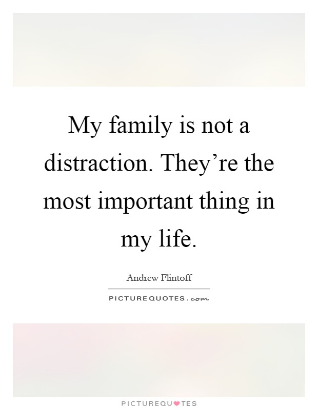 My family is not a distraction. They're the most important thing in my life Picture Quote #1