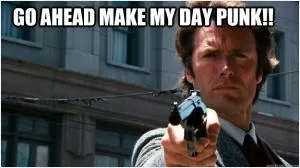 Go ahead, make my day punk!! Picture Quote #1