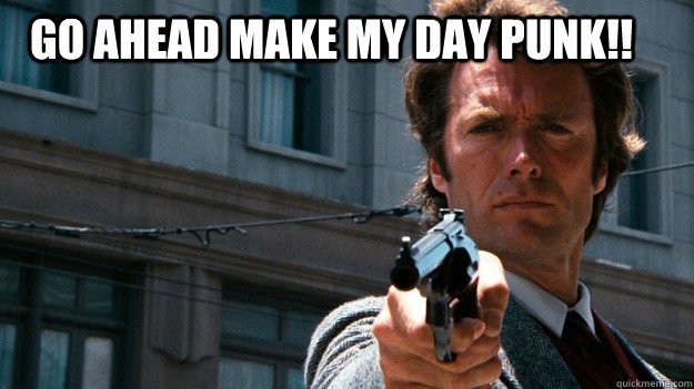 Go ahead, make my day punk!! Picture Quote #1