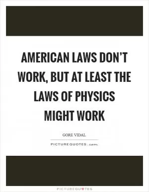 American laws don’t work, but at least the laws of physics might work Picture Quote #1