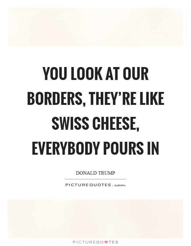 You look at our borders, they're like swiss cheese, everybody pours in Picture Quote #1