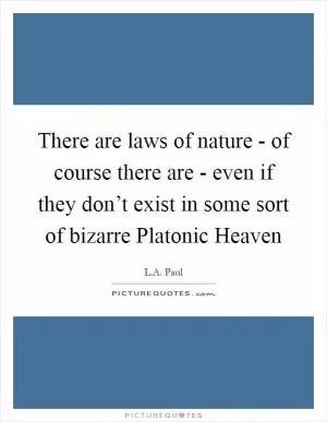There are laws of nature - of course there are - even if they don’t exist in some sort of bizarre Platonic Heaven Picture Quote #1