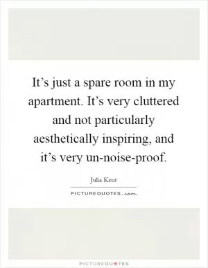 It’s just a spare room in my apartment. It’s very cluttered and not particularly aesthetically inspiring, and it’s very un-noise-proof Picture Quote #1