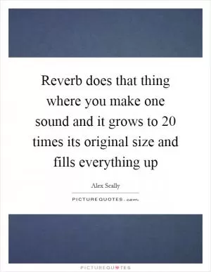 Reverb does that thing where you make one sound and it grows to 20 times its original size and fills everything up Picture Quote #1
