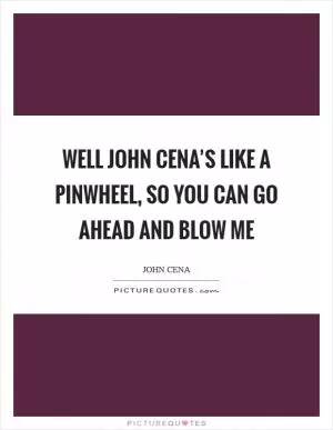 Well John Cena’s like a pinwheel, so you can go ahead and blow me Picture Quote #1