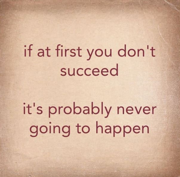 If at first you don’t succeed it’s probably never going to happen Picture Quote #1