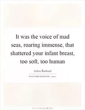 It was the voice of mad seas, roaring immense, that shattered your infant breast, too soft, too human Picture Quote #1