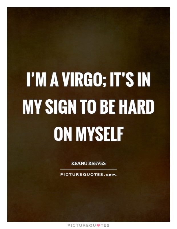 I'm a Virgo; it's in my sign to be hard on myself Picture Quote #1