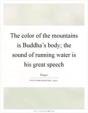 The color of the mountains is Buddha’s body; the sound of running water is his great speech Picture Quote #1
