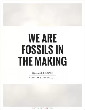 We are fossils in the making Picture Quote #1