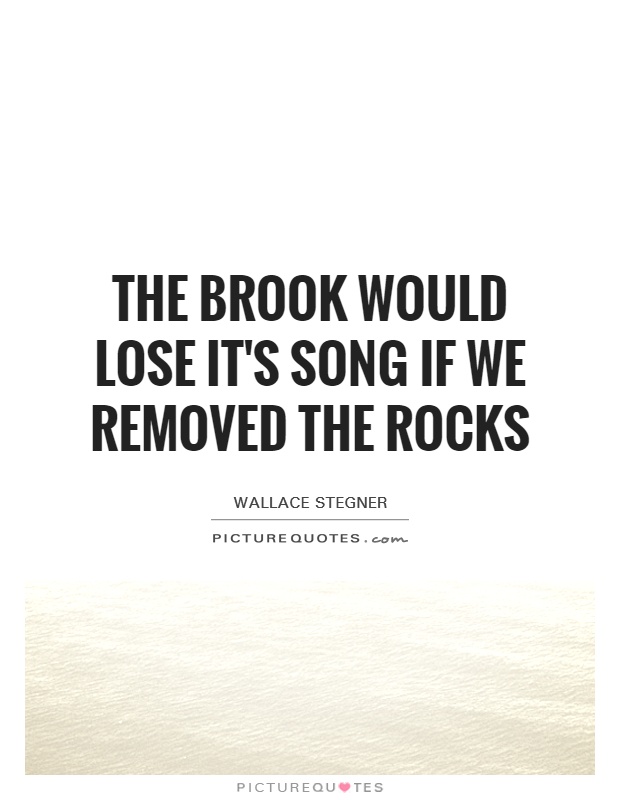 The brook would lose it's song if we removed the rocks Picture Quote #1