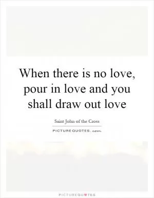 When there is no love, pour in love and you shall draw out love Picture Quote #1