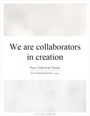 We are collaborators in creation Picture Quote #1
