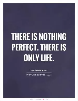 There is nothing perfect. There is only life Picture Quote #1