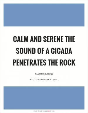 Calm and serene The sound of a cicada Penetrates the rock Picture Quote #1