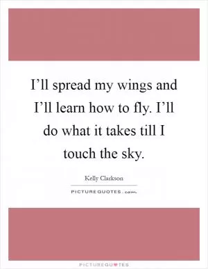 I’ll spread my wings and I’ll learn how to fly. I’ll do what it takes till I touch the sky Picture Quote #1