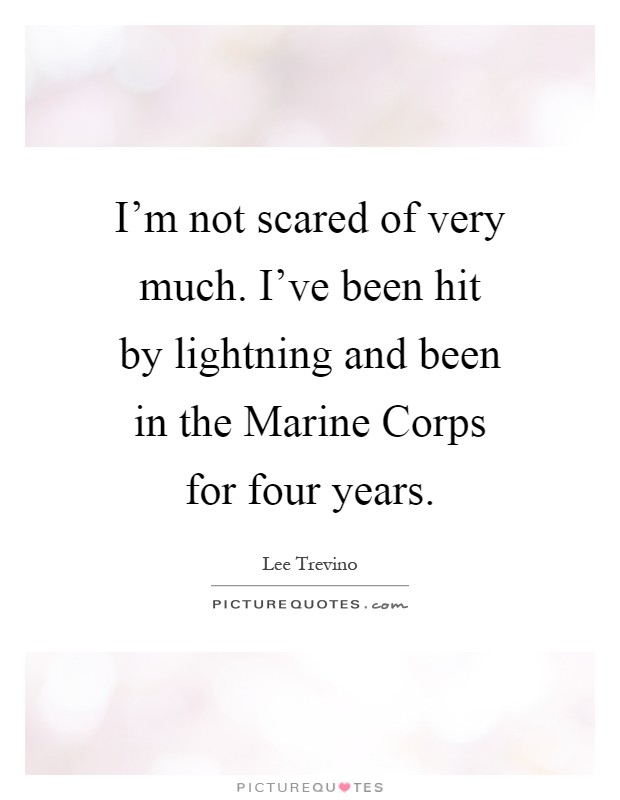 I'm not scared of very much. I've been hit by lightning and been in the Marine Corps for four years Picture Quote #1