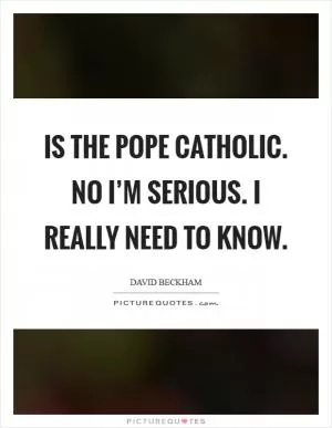 Is the Pope Catholic. No I’m serious. I really need to know Picture Quote #1