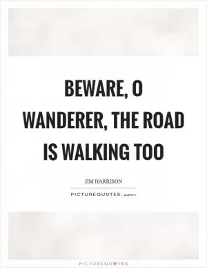 Beware, O wanderer, the road is walking too Picture Quote #1
