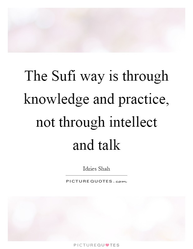 The Sufi way is through knowledge and practice, not through intellect and talk Picture Quote #1