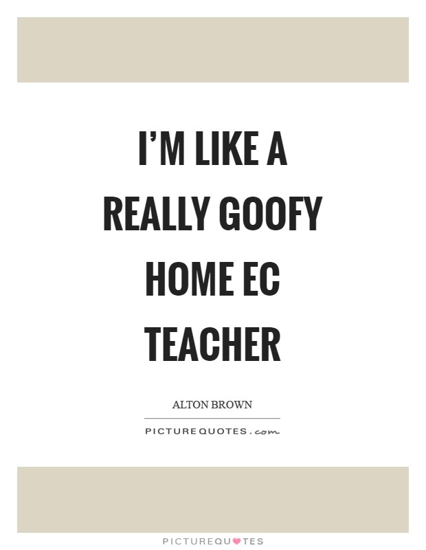 I'm like a really goofy home ec teacher Picture Quote #1