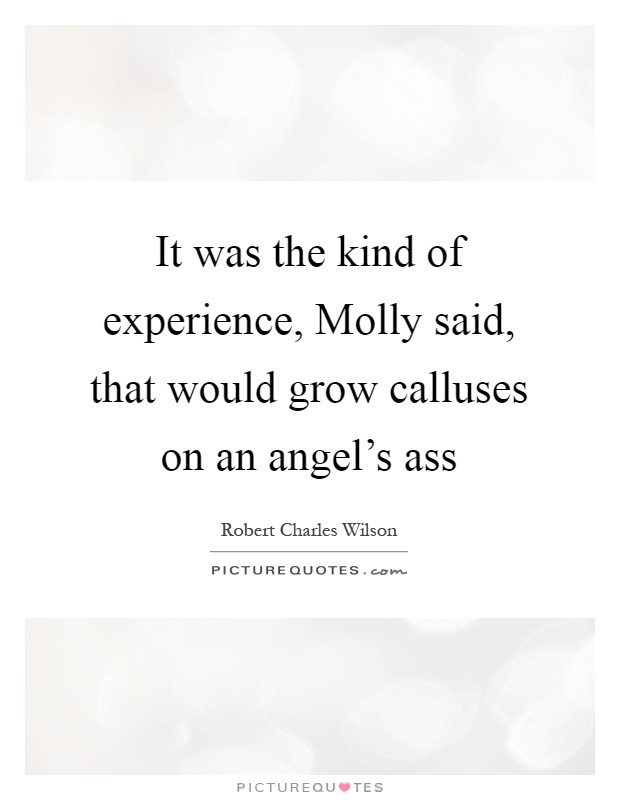 It was the kind of experience, Molly said, that would grow calluses on an angel's ass Picture Quote #1