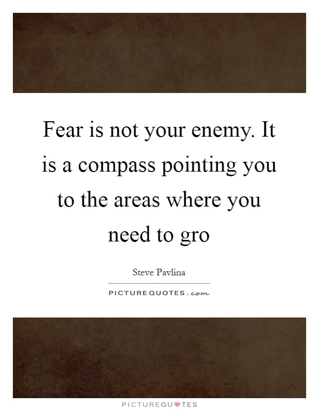 Fear is not your enemy. It is a compass pointing you to the areas where you need to gro Picture Quote #1