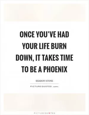 Once you’ve had your life burn down, it takes time to be a Phoenix Picture Quote #1
