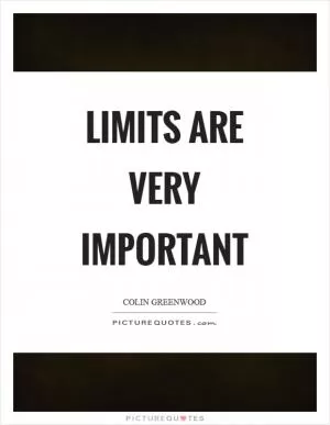 Limits are very important Picture Quote #1