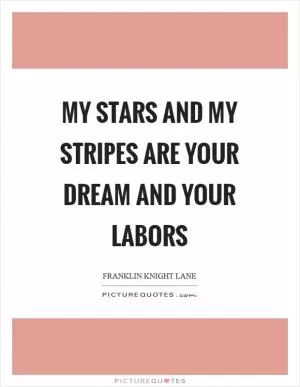 My stars and my stripes are your dream and your labors Picture Quote #1