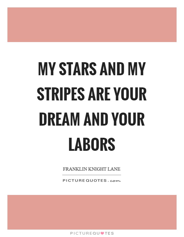 My stars and my stripes are your dream and your labors Picture Quote #1