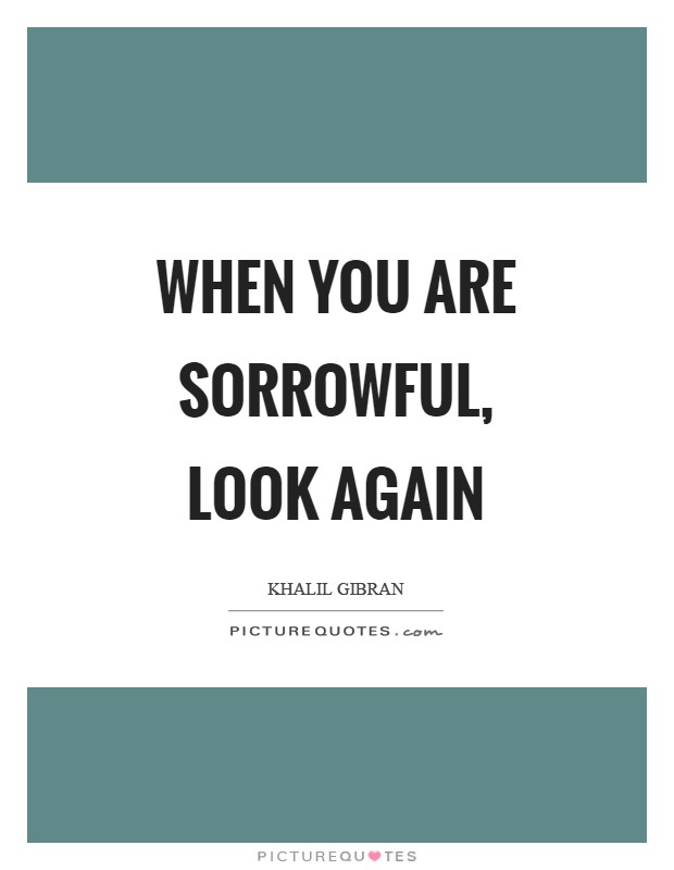 When you are sorrowful, look again Picture Quote #1